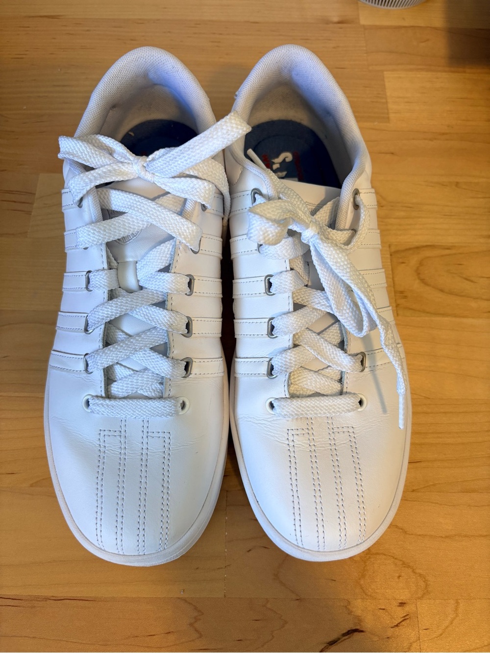 Men's K-SWISS Classic White Leather Sneakers - size 9.5